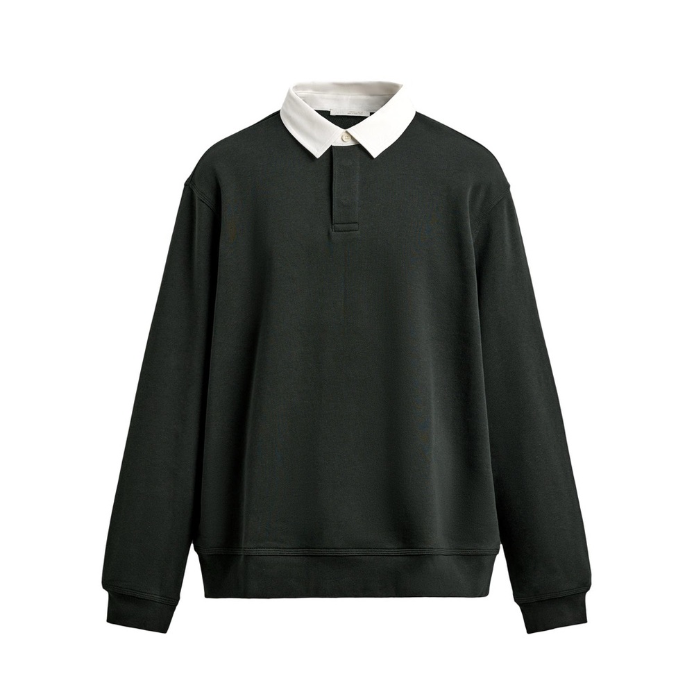 Unisex Black Polo Collar Shirt